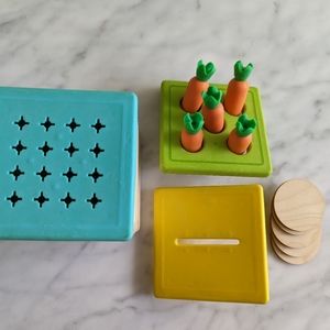 Lovevery Wooden Bank Set- with carrot lid and posting lid